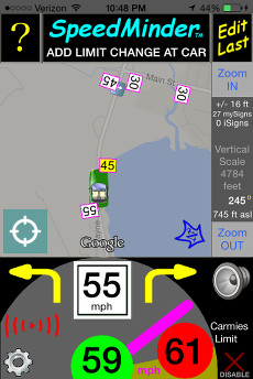SpeedMinder Map Screen